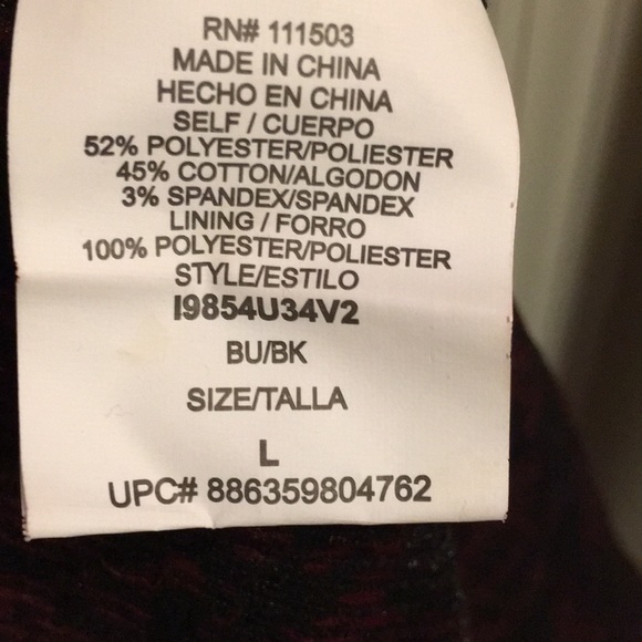 NWT Lily Rose Textured Dress Burgundy/Black Sz L - Picture 6 of 6